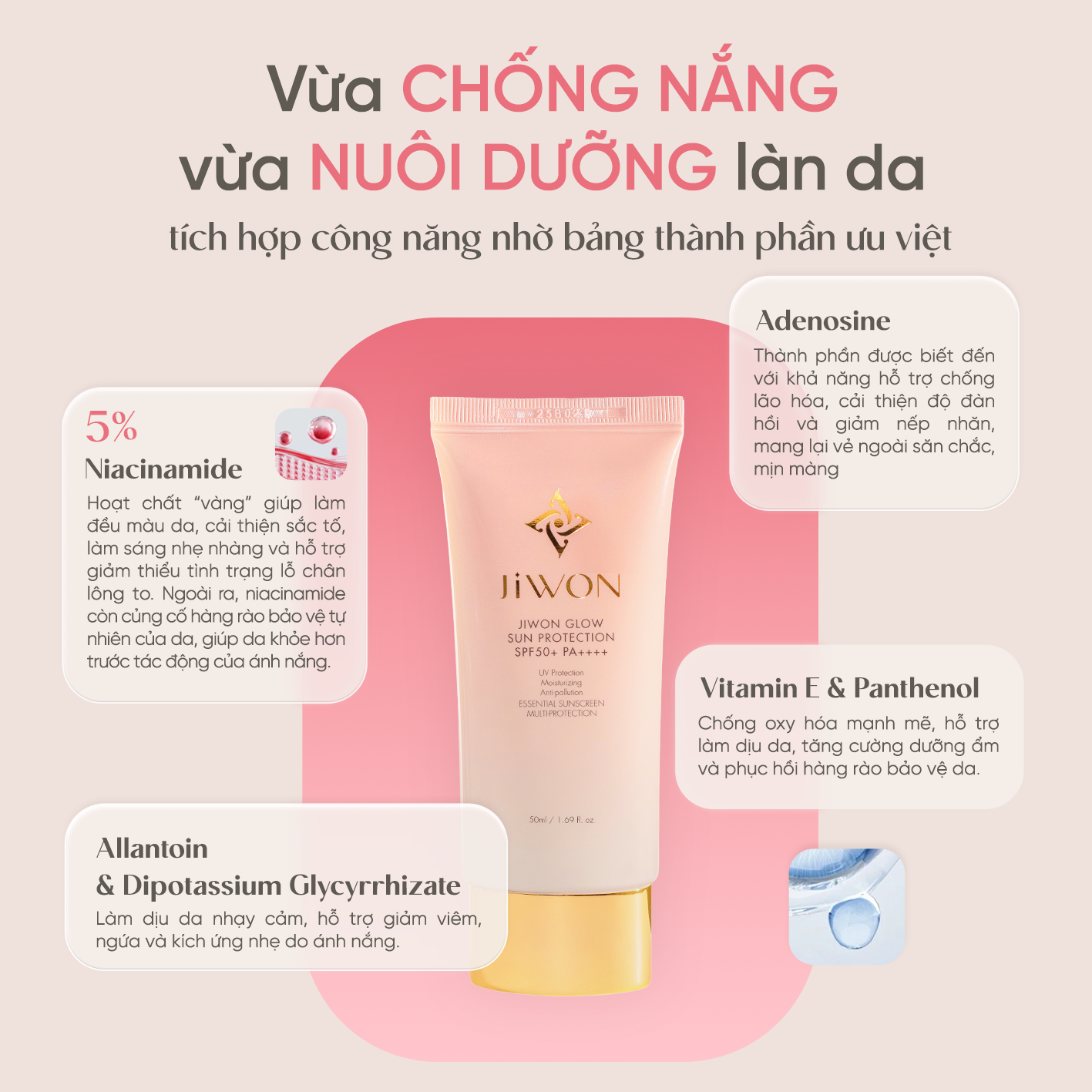  Kem chống nắng JIWON Glow Sun Protection